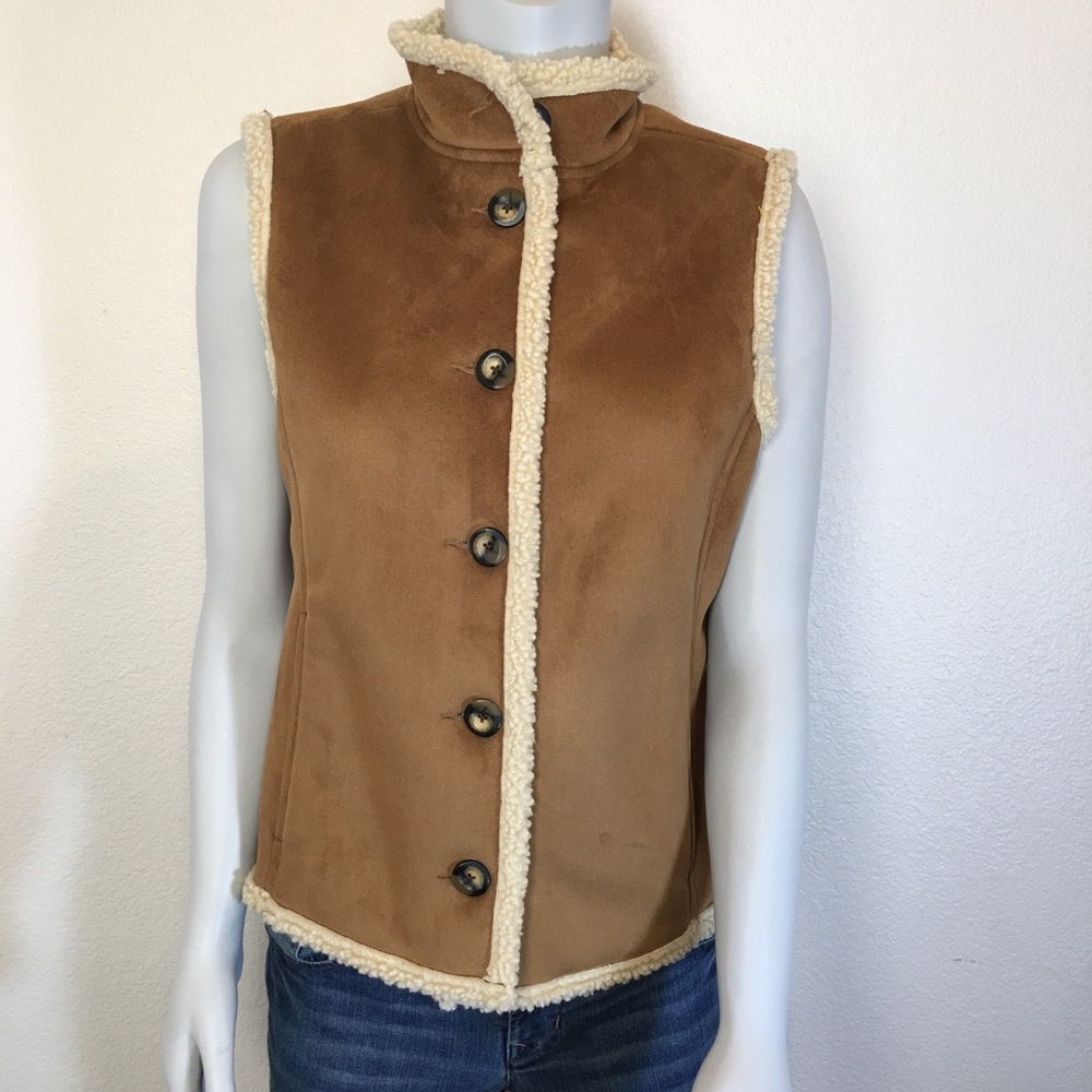 L.L. Bean | Faux Suede Vest Sherpa Wool Lining